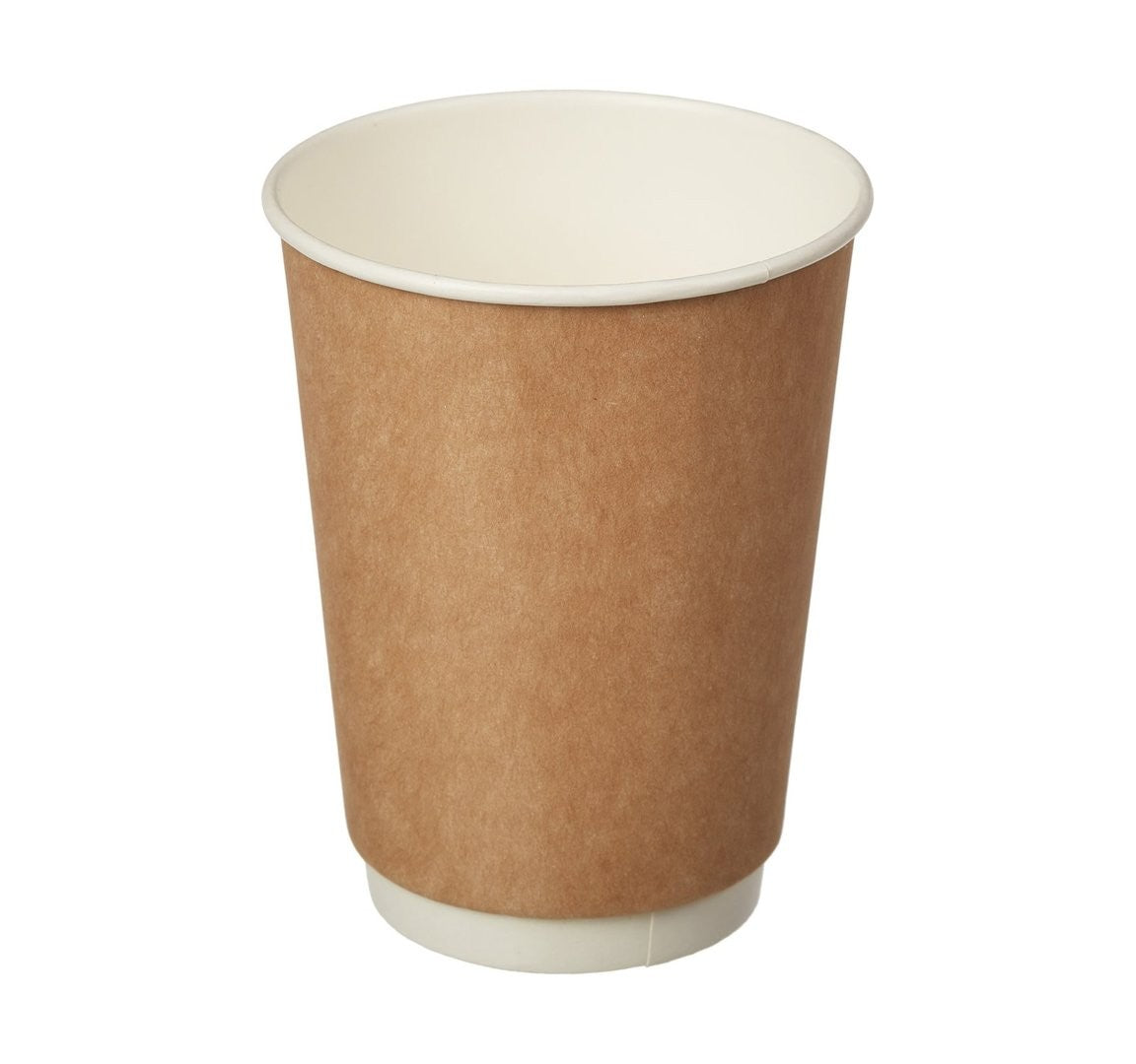 Double wall Kraft paper cup 8oz 80 - 500pcs